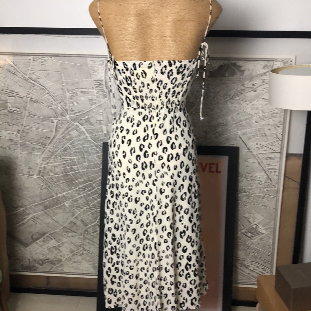 Reformation Leopard Print Spaghetti Strap Dress Size 6 - Picture 11 of 15